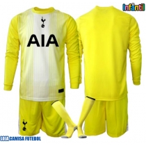Camisa de Futebol Tottenham Hotspur Goleiro Equipamento Alternativo Infantil 2025-26 Manga Comprida (+ Calças curtas)
